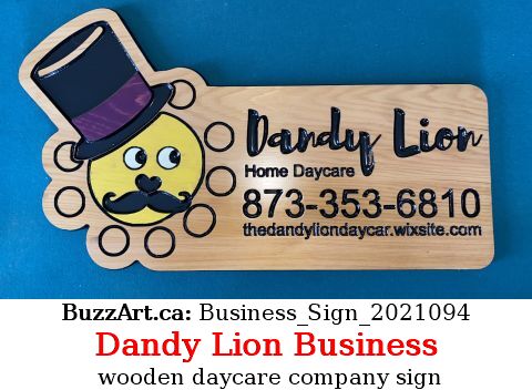 wooden daycare company sign